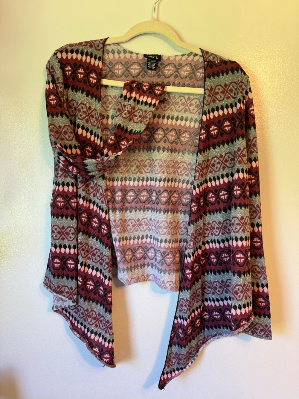 Rue 21 Open-Front Patterned Women’s Sweater Cardigan